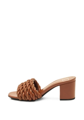 Valentino Garavani Pre-Owned Twisted Rope leather heeled sandals - Brown