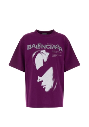 Balenciaga oversized logo-print T-shirt - Purple