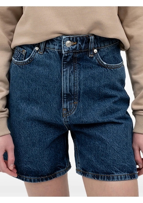 HUGO logo-patch denim shorts - Blue