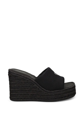 Calvin Klein logo-plaque wedge espadrilles - Black