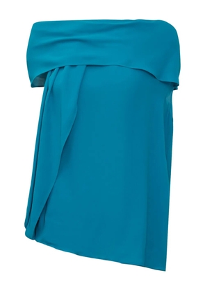 Alberta Ferretti draped strapless blouse - Blue