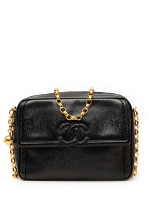 CHANEL Pre-Owned 1991-1994 CC Caviar Front Pocket Bijoux Chain Camera Bag crossbody bag - Black