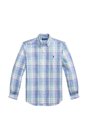 Polo Ralph Lauren check-print linen shirt - Blue