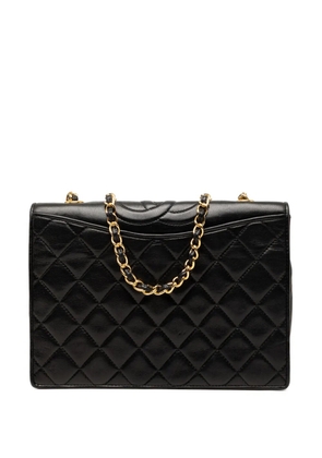 CHANEL Pre-Owned 1989-1991 CC Quilted Lambskin Full Flap crossbody bag - Black
