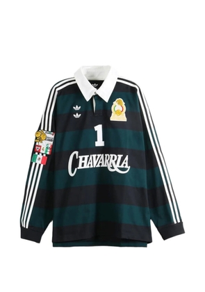 adidas x Willy Chavarria striped long-sleeve rugby polo shirt - Green