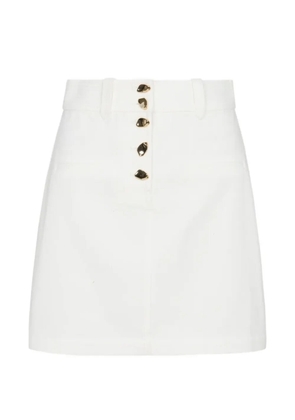 HEVRON Nylah button-up belt-loop mini skirt - White