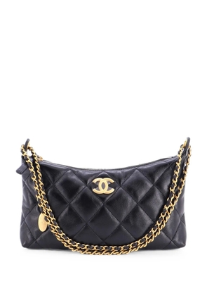 CHANEL Pre-Owned CC Medallion Hobo Quilted Lambskin Small shoulder bag - Black