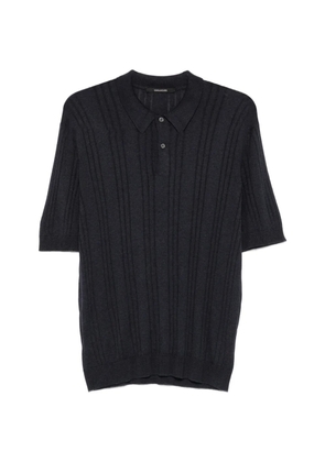 Tagliatore Peyton ribbed-knit polo shirt - Blue