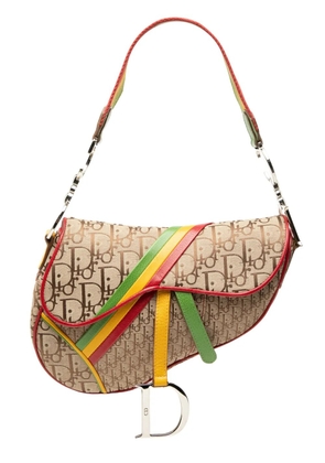 Christian Dior Pre-Owned 2004 Diorissimo Canvas Rasta Saddle Bag shoulder bag - Neutrals