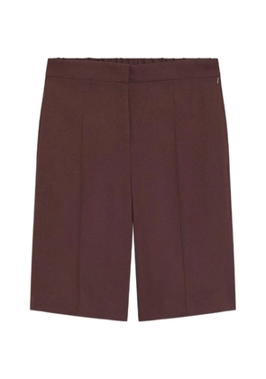 BOSS elasticated-waist pressed-crease shorts - Brown