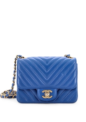 CHANEL Pre-Owned Square Classic Single Flap Bag Chevron Lambskin Mini crossbody bag - Blue