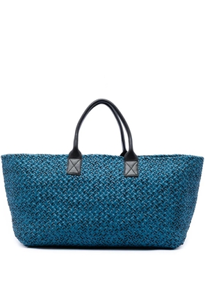 Bottega Veneta Pre-Owned 2010 Large Lambskin Intreccio Cabat tote bag - Blue
