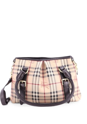Burberry Pre-Owned Northfield Convertible Tote Haymarket Coated Canvas Small satchel - Brown