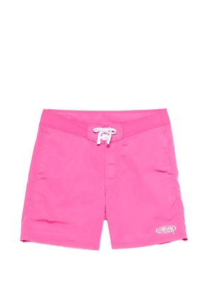 Stüssy logo-embroidered swim shorts - Pink