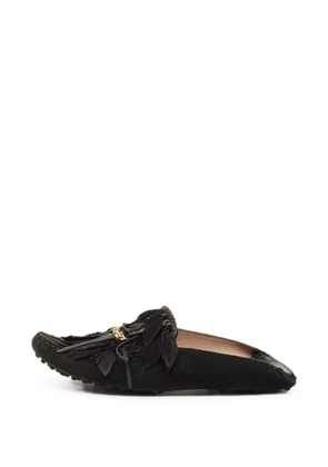 Tod's Vintage suede tassel mules - Black
