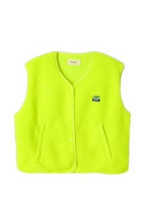 American Vintage fleece-texture logo-patch jacket - Yellow