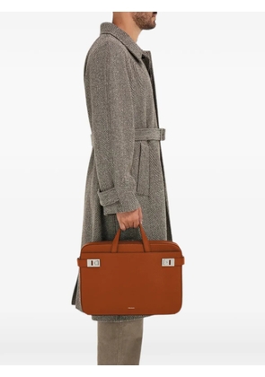 Ferragamo gancini buckles briefcase - Brown