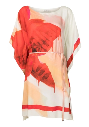 Lenny Niemeyer painterly-print kaftan minidress - Orange