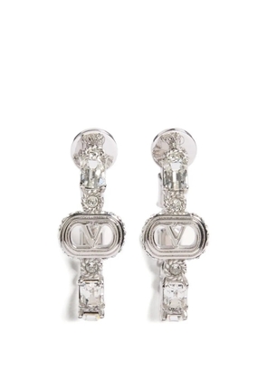 Valentino Garavani Oval metal earrings with Swarovski® crystals - Silver