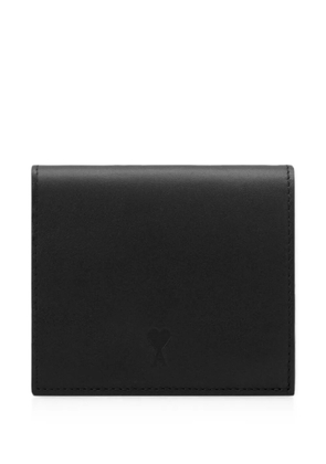 AMI Paris cowhide leather bifold wallet with Ami de Coeur - Black