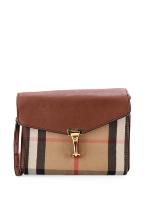 Burberry Pre-Owned Macken Leather and House Check Canvas Small crossbody bag - Brown