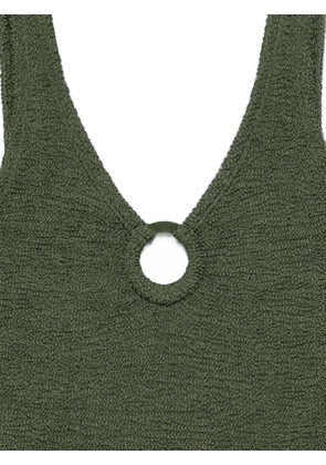 Hunza G Celine circle-detail swimsuit - Green