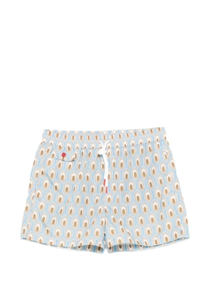 Kiton printed swim shorts - Blue
