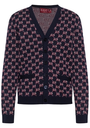 Gucci monogram wool cardigan - Blue
