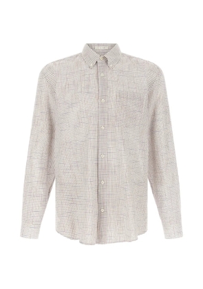 The Row Pompeo checked cotton-chambray shirt - Neutrals