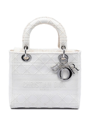 Christian Dior Pre-Owned 2020 Medium Canvas Cannage Lady D Lite satchel - White