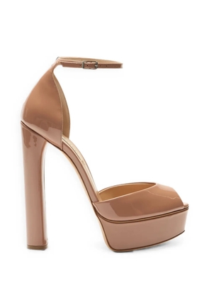 Casadei Flora patent leather sandals - Brown