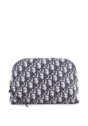 Christian Dior Pre-Owned Zip Beauty Oblique Canvas Large pouch - Blue