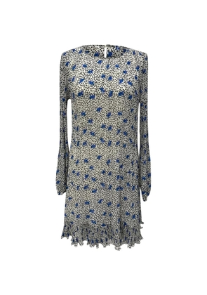 Maje printed pleated mini dress - White