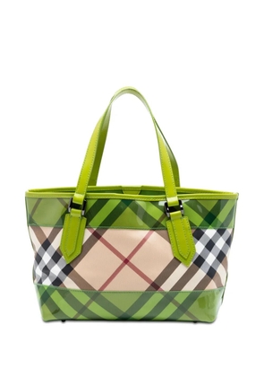Burberry Pre-Owned 2000-2017 Patent Trimmed Supernova Check Coated Canvas tote bag - Green