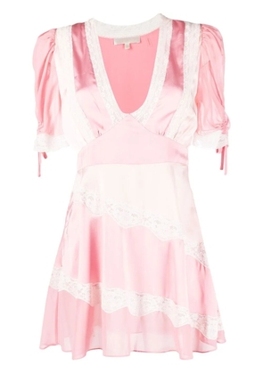 LoveShackFancy floral-lace detail mini dress - Pink