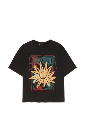 Bimba y Lola sun-logo print oversized T-shirt - Black