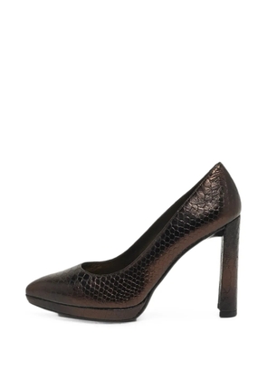 Stuart Weitzman python-embossed platform pumps - Brown
