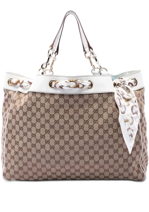 Gucci Pre-Owned 2015-2026 Large GG Canvas Positano Scarf tote bag - White