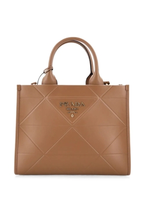 Prada Pre-Owned Symbole Shopper Embossed Leather Small tote bag - Brown