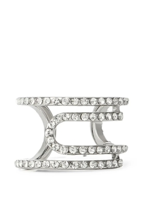 Off-White Paperclip strass-embellished ring - Silver