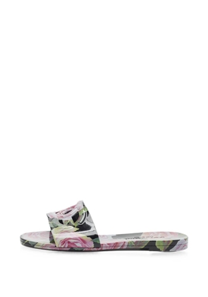 Dolce & Gabbana Pre-Owned Bianca floral-print slides - White