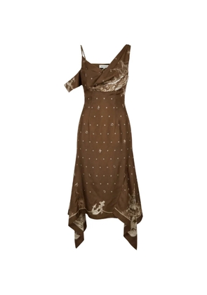 Monse printed silk dress - Brown