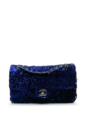 CHANEL Pre-Owned 2012-2013 Medium Classic Sequin Single Flap shoulder bag - Blue