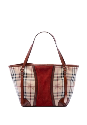 Burberry Pre-Owned 2000-2017 Small Suede Trimmed Haymarket Check Coated Canvas Canterbury tote bag - Neutrals