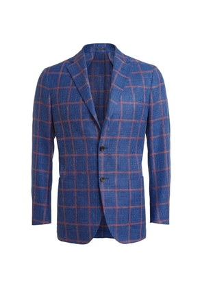 SARTORIO NAPOLI windowpane virgin wool-blend jacket - Blue