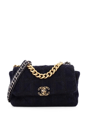 CHANEL Pre-Owned 19 Flap Bag Quilted Tweed Large crossbody bag - Blue