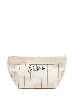 Bimba y Lola striped cotton make-up bag - Neutrals