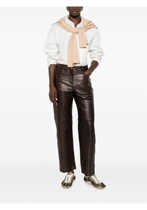 'S Max Mara Pesca leather trousers - Brown