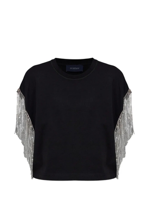 Sportmax Rhinestone fringe-adorned T-shirt - Black