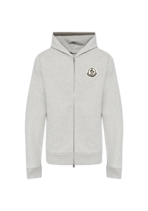 Moncler logo-patch zip-up hoodie - Grey